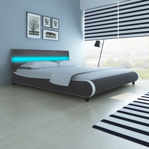 

180 cm bed synthetic leather with headboard + Memory foam mattress