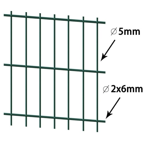 2D fence panels for garden 2008x1030 mm 42 m Green