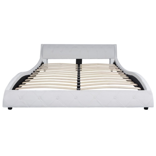 

Bed with mattress 140 x 200 cm White artificial leather