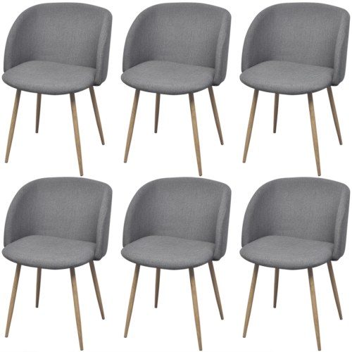 

6-Piece Dining Chairs Light Gray
