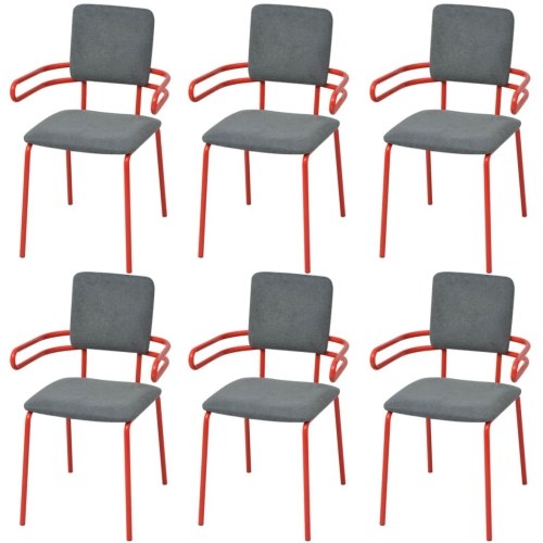 

6-Piece Обеденный стул / Кресло Red & Grey