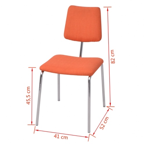 

Orange Fabric 4 Piece Dining Chair