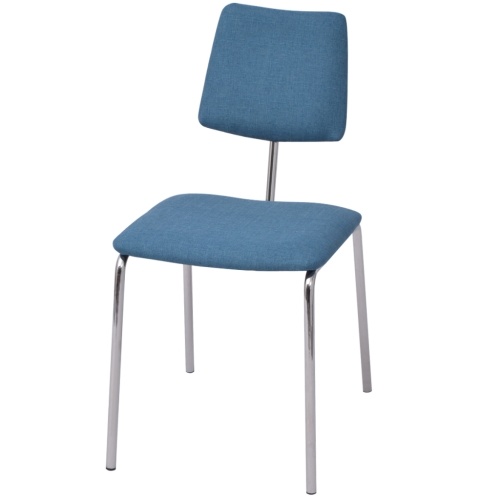 

4 Piece Fabric Blue Dining Chair