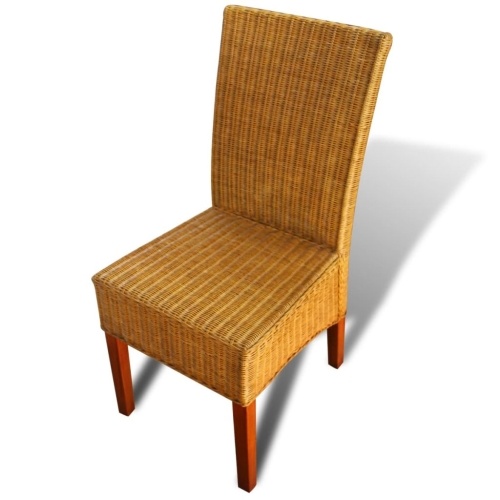 

4-Piece Brown Rattan Dining Chairs