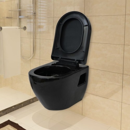 

Toilet suspended on the wall with tank Ceramic Black