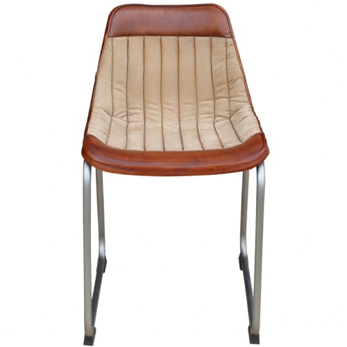 

6 chairs Genuine leather and canvas Brown and beige