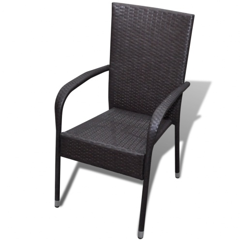 

Garden chair 4 pcs Synthetic rattan Brown