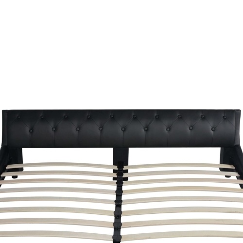 

Bed with Mattress 180 x 200 cm Artificial Leather Black