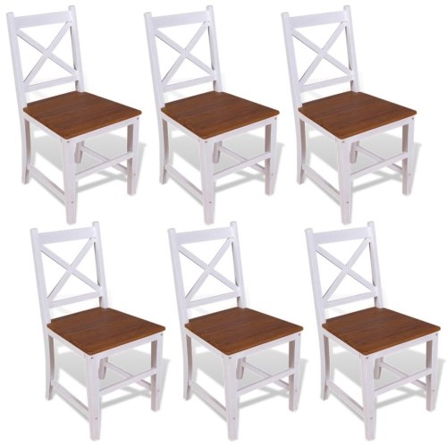 

Dining chair 6 pcs Solid mahogany and teak wood