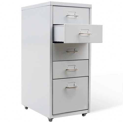 

Metal Filing Cabinet with 5 Drawers Gray