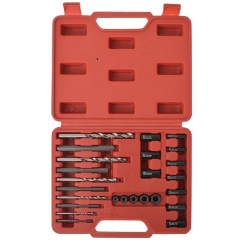 

Screw extractor set with 25 pieces of steel