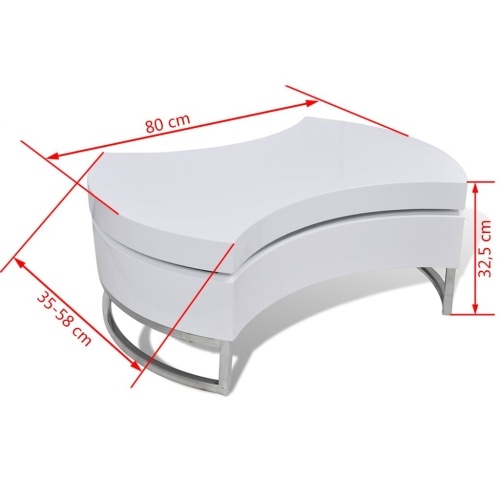 

Coffee Table Shape-Adjustable High Gloss White