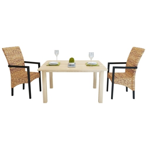 

Handwoven Abaca Dining Chairs with Armrests 2 pcs