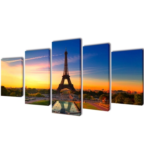 

Canvas Wall Print Set Eiffel Tower 39" x 20"