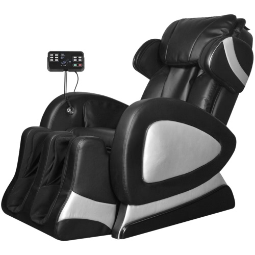 Noir électrique artificielle Fauteuil de massage en cuir avec Super Écran