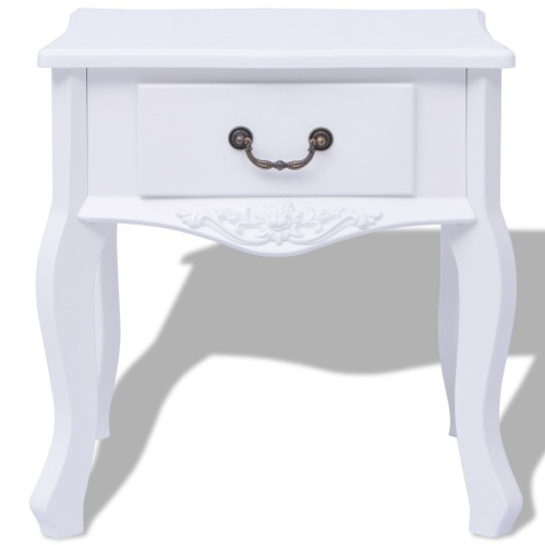 

Bedside table 2 units white MDF