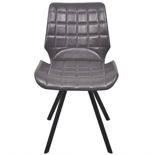 

Dining chairs 4 pieces of artificial skin gray