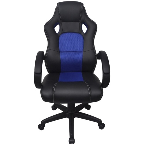 

Executive Office Chair Racing Blue Synthetic Leather