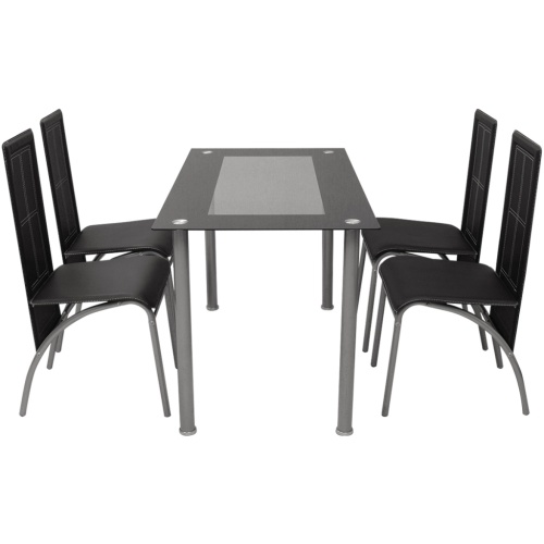 

Dining set five black pieces