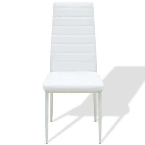 

set of tables and chairs three white pieces