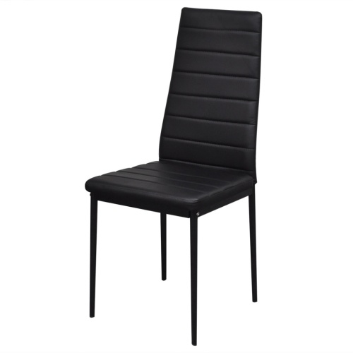 

Black seven-piece dining table set