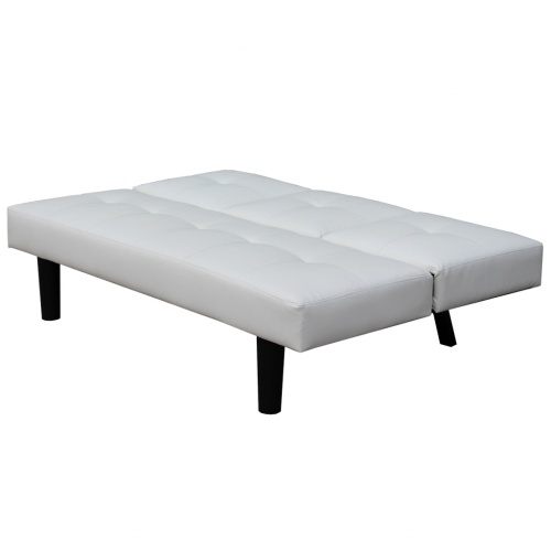 

sofa bed with folding table white leatherette