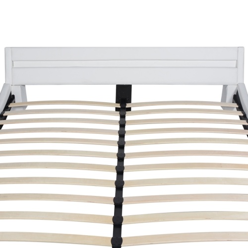 

Bed Structure with LED Measure 140x200 cm White Artificial Leather