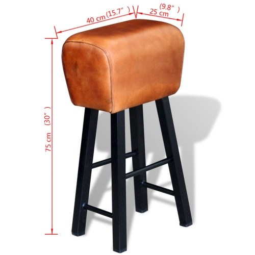 

Bar Stool Real Leather Brown