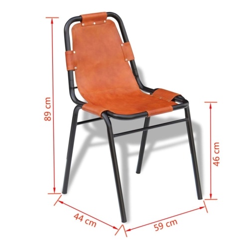 

Dining chairs 2 units brown 59x44x89 cm leather