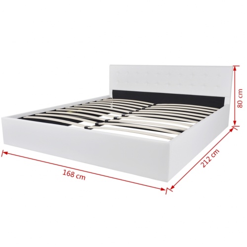 Artificial leather lifting bed structure 160x200 cm white