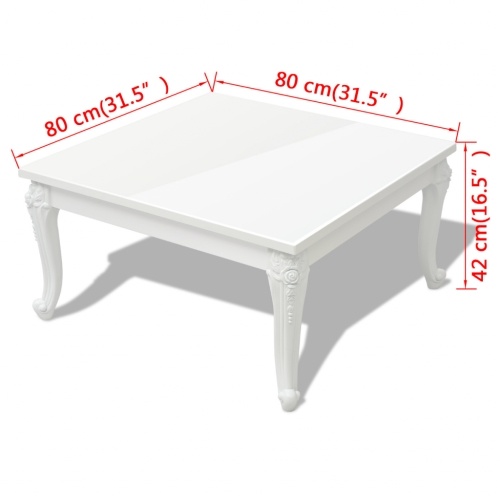 

Coffee table 80x80x42 cm bright white