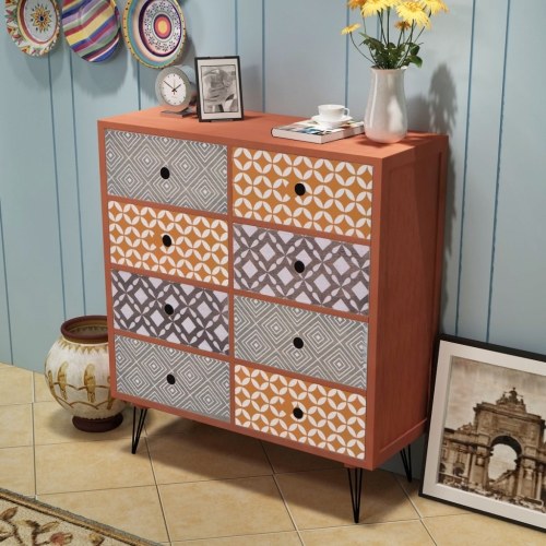 

Auxiliary furniture with 8 brown drawers