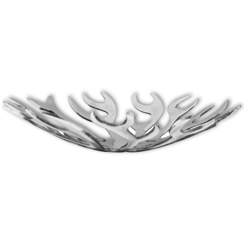 

Fruit basket with flame shape silver aluminum