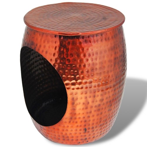 

Hocker / Side Table Barrel Shape Copper Brown