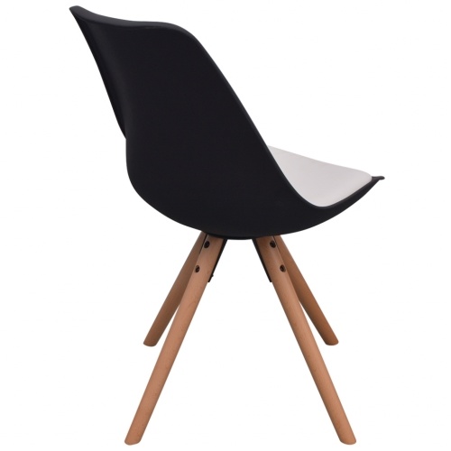 

Dining chairs 2 units black and white artificial leather