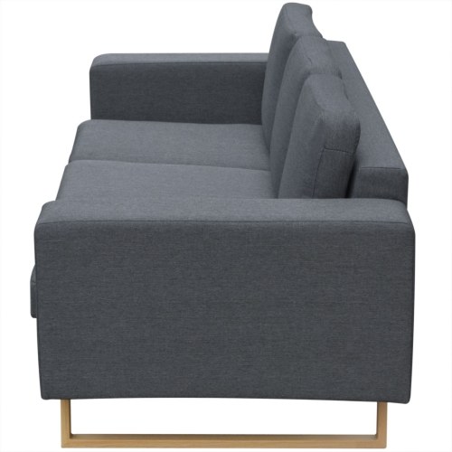 

3-Seater Sofa Fabric Dark Gray