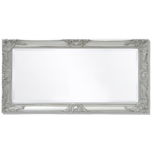 

Wall Mirror Baroque Style 39.4 "x19.7" Silver