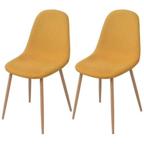 

Dining chairs 2 pieces yellow fabric