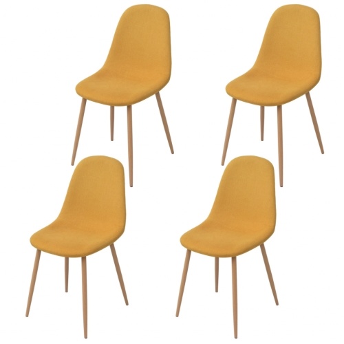 

Dining chairs 4 pieces yellow fabric