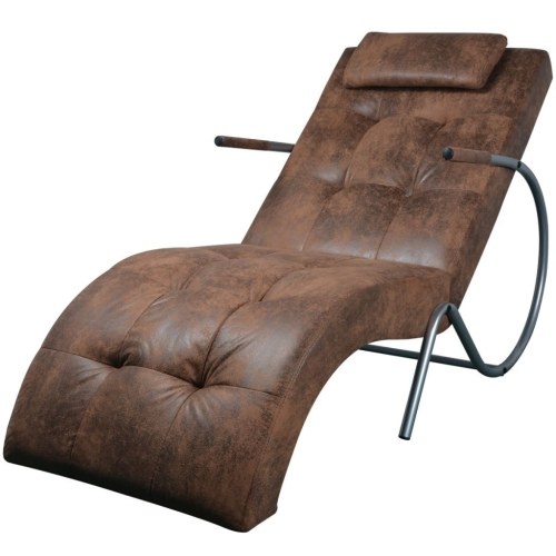

Divan with brown fabric pillow with suede appearance