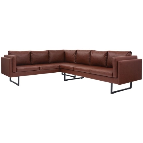 

Brown artificial leather corner sofa