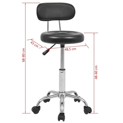 Rotating bar stools 2 units black artificial leather