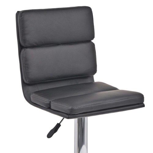 Rotating bar stools 2 units black artificial leather