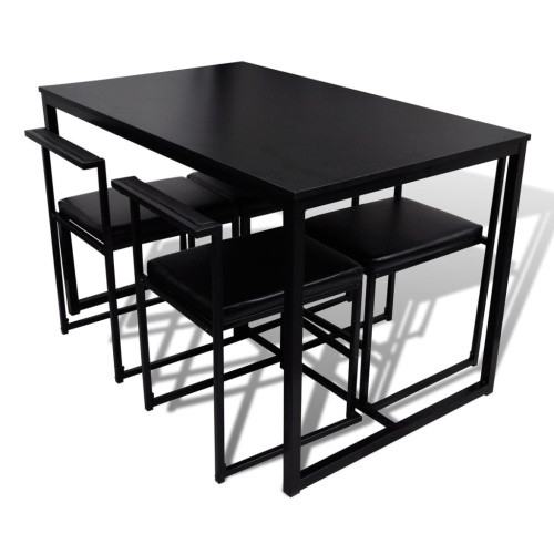 

5 piece black dining table and chairs set