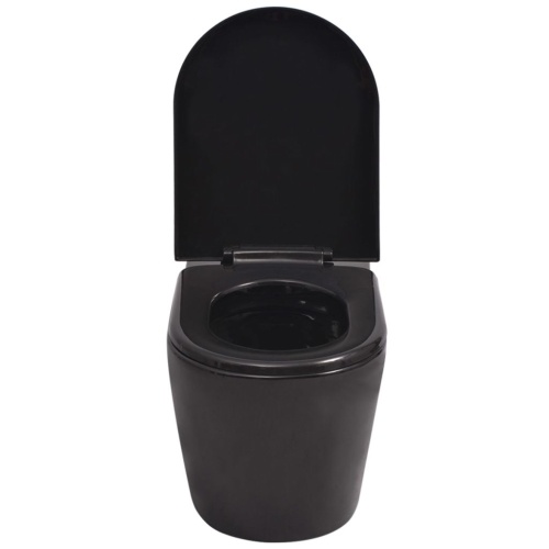 

Black ceramic wall toilet