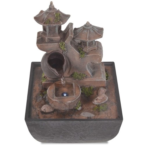 

Indoor water source with polyresin LED light