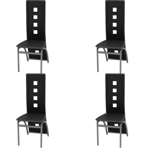 Dining Chairs 4 pcs Artificial Leather Black