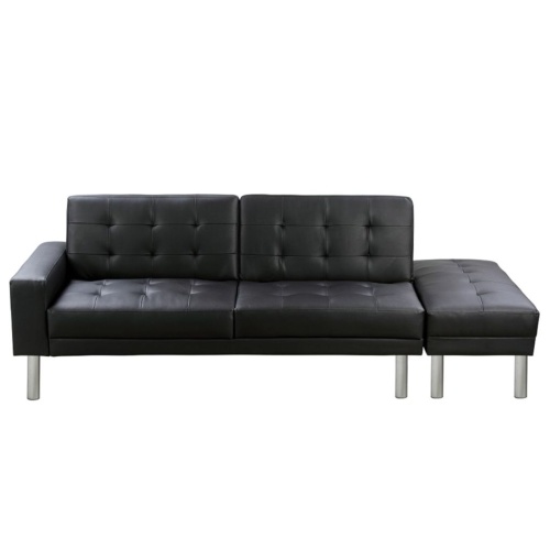 

Black artificial leather sofa bed