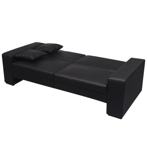 

Black artificial leather sofa bed