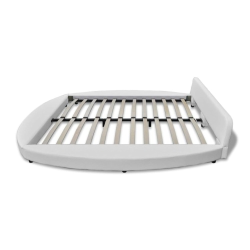 

Bed structure 180x200 cm round white artificial leather